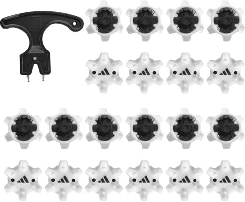 Wjelet 20 picos para zapatos, pinchos para zapatos de golf, picos de repuesto para zapatos de golf, tacos de zapatos de golf con 1 llave para zapatos de golf, color blanco y negro