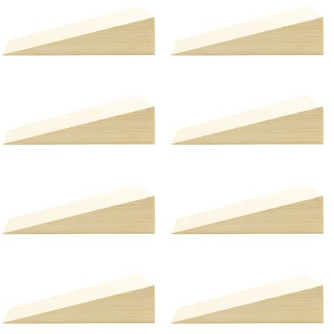 Keboyoe 8 Piezas Cuñas Madera Pequeñas Cuñas de Madera de Puerta Antideslizantes Tope de Puerta de Madera Cuñas Madera Puertas Puertas Niveladoras Suelo Muebles Bloque(15 x 4 x 4 cm)