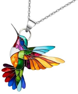 LXJLXD Moderner Schmuck, Kolibri-Tropfen-Ohrringe, stilvolle Anhänger-Halskette, Halskette, geeignet für verschiedene Anlässe