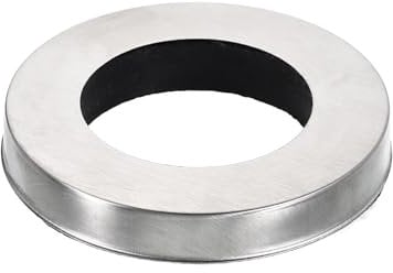 sourcing map Faucet Base Ring, 2.13x1.26(OD x ID) Stainless Steel Wire Drawing Washer Fasteners Tap Hole Cover for Bathroom Kitchen Faucets, Silver