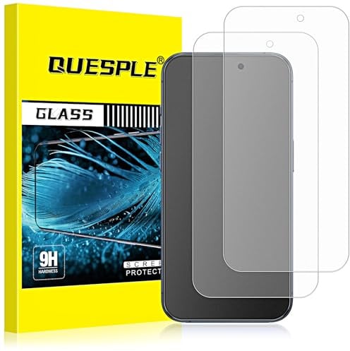 QUESPLE 2 Pack Matte Screen Protector for iPhone 15 Pro 6.1 inch, Anti-Fingerprint, Anti-Glare Matte Tempered Glass Film, [Bubble Free][Case Friendly]