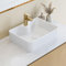 HOROW Lavabo da appoggio rettangolare 48 x 37 x 13 cm – Lavabo in ceramica bianca con foro per rubinetto per bagno piccolo WC degli ospiti – facile da pulire, salvaspazio, moderno