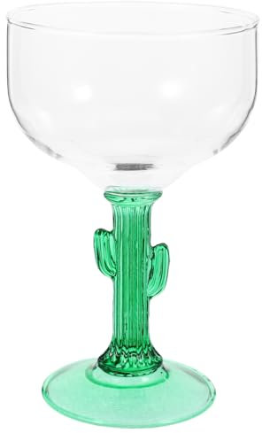 Cabilock 1Pc Cactus Design Wine Goblet Transparent Margarita Glass for Party Home Decor Smooth Edges Fine Workmanship Decorative Drinkware for Beverages