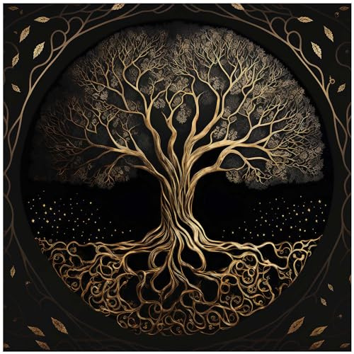 Btgghytr Nappe en tissu pour table de tarot Motif arbres de vie