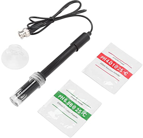 PH Elektrode BNC Stecker - Hohe Sensitivität, Präzise & Stabile pH Messung, Aquarium & Hydroponik, 0-14 pH Bereich, 155mm Länge, Laborqualität