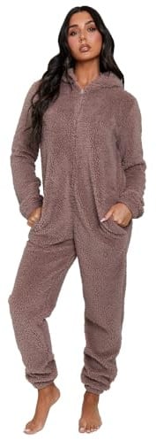 Loungeable Damen Jumpsuit Overall Tiere Gesichter Öhrchen 3D Kapuze