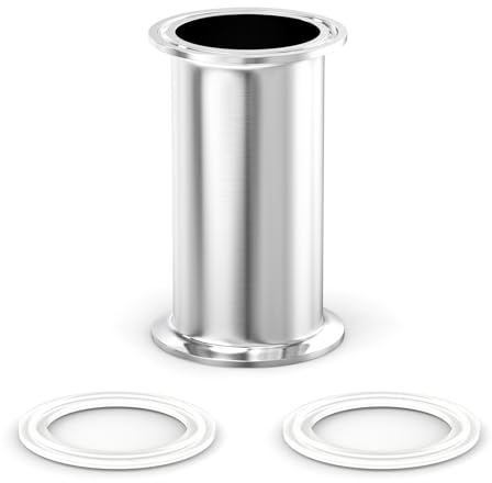 ERGAOBOY 1Pcs SS304 2 Inch 64mm Flange x 4 Inch Length Spool Tube | Includes sealing washers, seamless straight round tubing, ferrule flange ends, for sanitary pipe lines