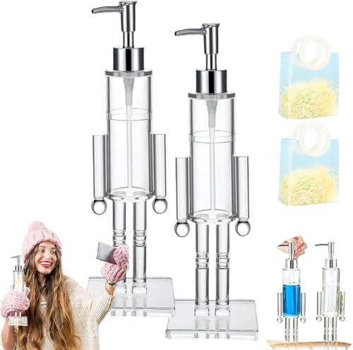 Nutcracker Soap Dispenser,Refillable Shampoo Pump,decorative Refillable Christmas Hand Soap Bottle, Clear Acrylic Holiday Detergent And Lotion Pump,