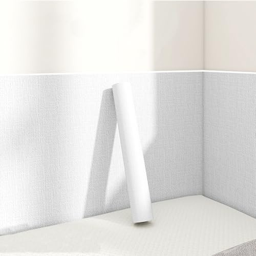 Papel Pintado Pared Autoadhesivo de Espuma XPE de 5 mm - Aislante Térmico Impermeable a Prueba de Humedad Reduce el Ruido Rollo de Papel Tapiz Autoadhesivo Para Salón/Dormitorio(Blanco,50cmx3m)