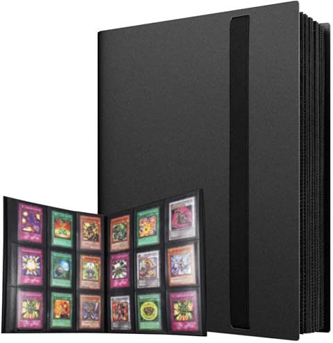 Touosy Sammelkarten Album, Wasserdichtes 9 Taschen Sammelalbum Karten 360 | Seitentaschen Card Binder, mit Gurte Sammelkarten Ordner Karten Sammelmappe Kartenalbum für Sammler und Kinder
