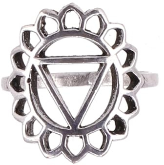 Chakra Modeschmuck Ring, Meditationsring, Solarplexus Chakra/silber