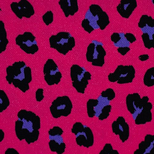 Canvas Stoff ABBY Animal Print Meterware – Robuster Baumwollcanvas mit Leo Muster – 2 Farben – 100% Baumwolle – 150 cm breit – Taschenstoff Dekostoff (pink)