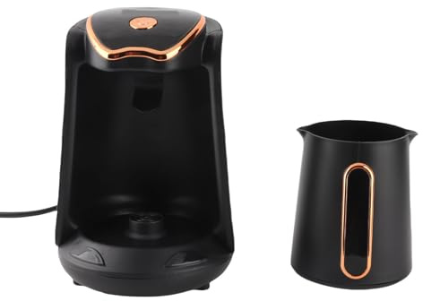 Ejoyous Türkische Kaffeemaschine, Automatische Kaffeemaschine, 600W, 4 Tassen, Anti-Überlauf, Anti-Trockengehen, Akustischer Alarm mit SS304 Heizplatte, für Zuhause (EU-Stecker 220 V 50 Hz)