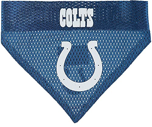 Pets First NFL DOG BANDANA - INDIANAPOLIS COLTS REVERSIBLE PET BANDANA. 2 Sided Sports Bandana with a PREMIUM Embroidery TEAM LOGO, Large/X-Large. - 2 Sizes & 32 NFL Teams available