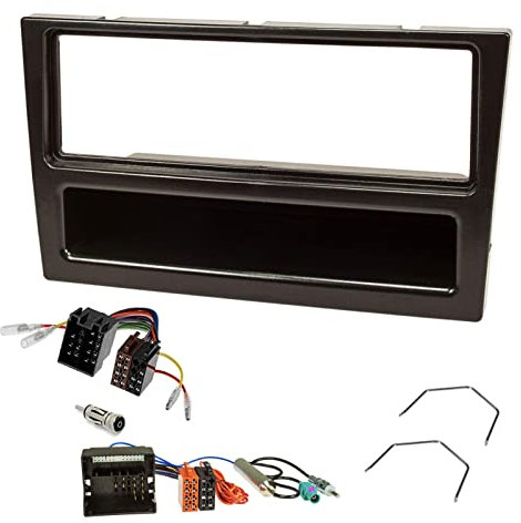 Sound-way Kit Montaje Autoradio, Marco 1 DIN Radio para Coche, Cable Adaptador Conector ISO, Adaptador Antena, Compatible con Opel Agila, Corsa, Omega, Astra