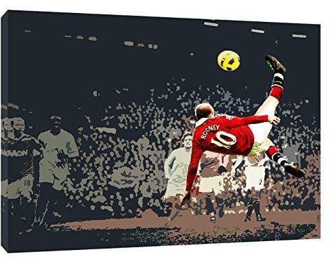 Wayne Rooney ROVESCIATA Kunstdruck auf gerahmter Leinwand, 18 mm Tiefe