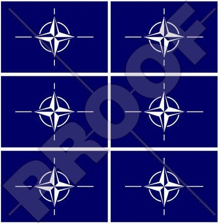NATO Flagge Nordatlantik Vertrag Organisation, OTAN 40mm Mobile, Handy Vinyl Mini Aufkleber, Abziehbilder x6 Stickers