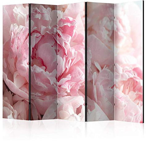 murando - Paravent Raumteiler Innen Natur Blumen pink rosa 225x172 cm 5-teilig Einseitig Raumtrenner Trennwand Holz Room Divider Mobiler Sichtschutz Spanische Wand Raum Abtrennung b-B-0389-z-c