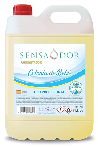 Ambientador Colonia bebé SENSAODOR, 5 Litros, azul, Garrafa, Profesional, Empresas, Negocio, Limpieza, Neutralizador, Quitaolor, Buen olor, Aromatizador