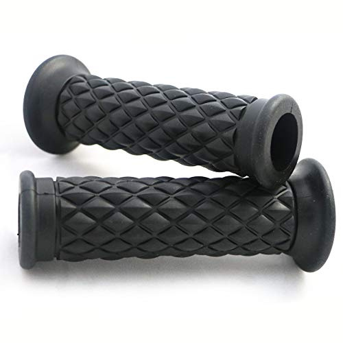 Yibid Motorrad-Handgriffe, 2,2 cm (7/8 Zoll), rutschfest, Gummi, offenes Lenkerende, Komfortgriff für 22 mm Lenker, Custom Racer, Sport, Straßenfahrräder (Schwarze Griffe)