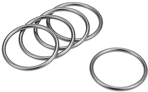 uxcell O-Ring-Schnalle, 35 mm Innendurchmesser, 3 mm Dicke, Zinklegierung, O-Ringe für Hardware-Taschen, Gürtel, Bastelzubehör, Schwarz, 5 Stück