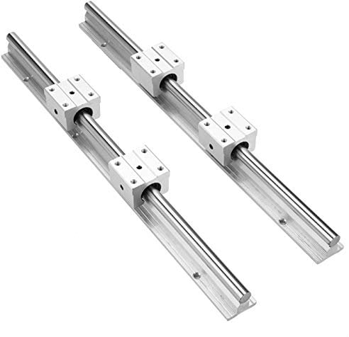 Linearlager, 2 Stücke SBR12-400mm 12mm DIY CNC Router Zubehör, Lineargleitschiene Führungswelle + 4 Stücke SBR12UU Linear Motion Lagerblock