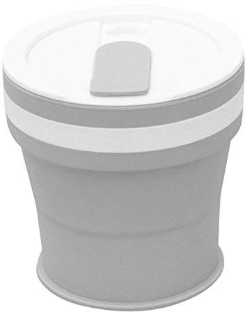 Gutyan Tragbarer Silikon-Becher, Faltbecher Teleskop Trinkbecher mit Deckel Camping-Trinkbecher leicht, auslaufsicher, Kratzfest, für Reisecamping Wandern, Camping, Picknick