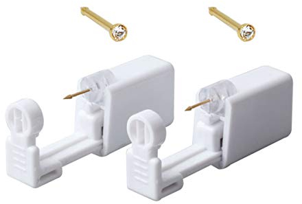 Numblartd Professionelles Selbstweg-Nasenpiercing-Set, tragbar, Sicherheit, keine Schmerzen, Nasenpiercing, Pistole, Werkzeug-Set (Gold-Strass)