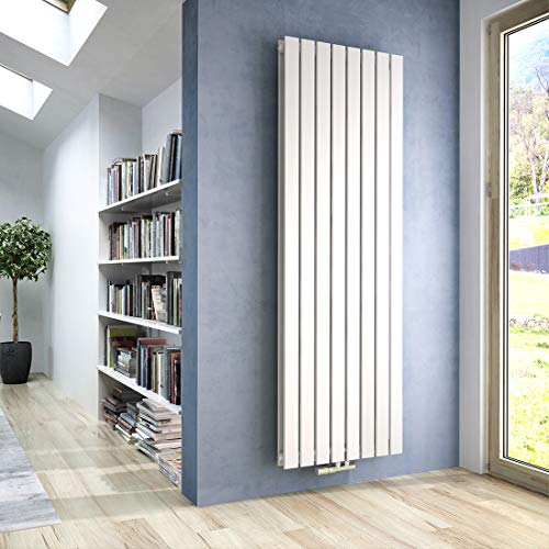 Heilmetz Heizkörper Flach 1800 x 620 mm Weiß Design Paneelheizkörper mit Mittelanschluss Doppellagig Vertikal Badheizkörper
