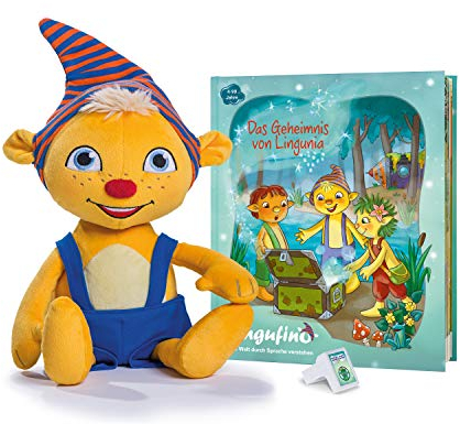 DIALOG TOYS Lingufino Basis Set mit Plüschfigur, Lernspielzeug mit Spracherkennung ohne Internet, geeignet zur Sprachförderung, erweiterbar, für Kinder im Alter ab 4 Jahren, ca. 38 cm