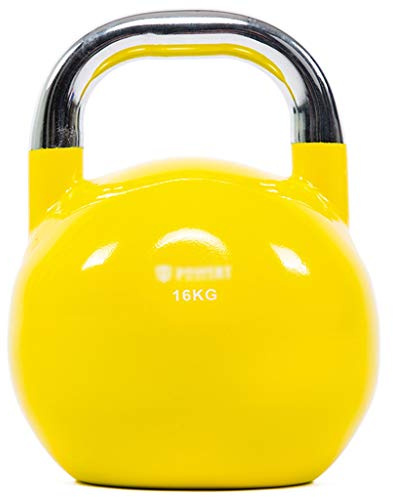 ZYCSKTL Kettlebells Kettlebell Handle,Women's Fitness Kettlebells, All-steel Cast Classic Kettlebell Dumbbells, Men's Strength Training Athletic Kettlebells (Color : 16kg yellow)