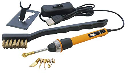 KINGTOOL 3D Printing Smoothing Tool Kit, 3D Printing Modify Finishing Tool, Cleaning Needle, Scarper, and USB Power Cord (Yellow)