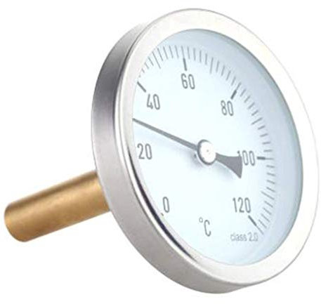 TKQIrene Résistant à l'eau de 0 à 120 ° C en Aluminium Chaud température Tuyau d'eau de Conduite d'eau Thermomètre Tuyau d'eau Chaude de Chauffage 63mm Dial Gauge Temp