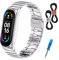 MIJOBS Cinturino Compatibile con Mi Band 6/5/4/3, Bracciale Miband 6/5/4/3 in Acciaio Inossidabile