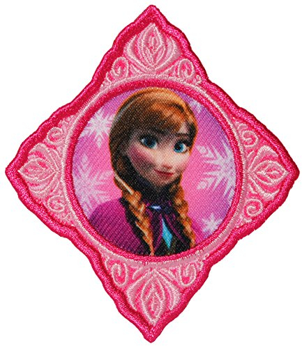 alles-meine.de GmbH Bügelbild - Frozen - die Eiskönigin/Anna PINK - 7,5 cm * 8,4 cm - Aufnäher Applikation - gestickter Flicken - völlig unverfroren Prinzessin ELSA Arendel..