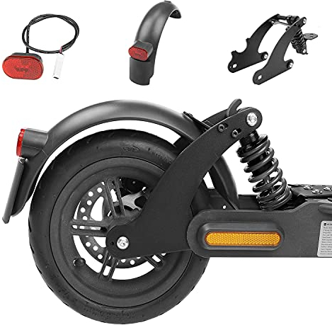 Flycoo2 Suspensión Trasera con Guardabarros y Luz Trasera LED para Xiaomi M365 Pro/Pro 2 Scooter Eléctrico Retrofit Parte Amortiguador Accesorios, Negro