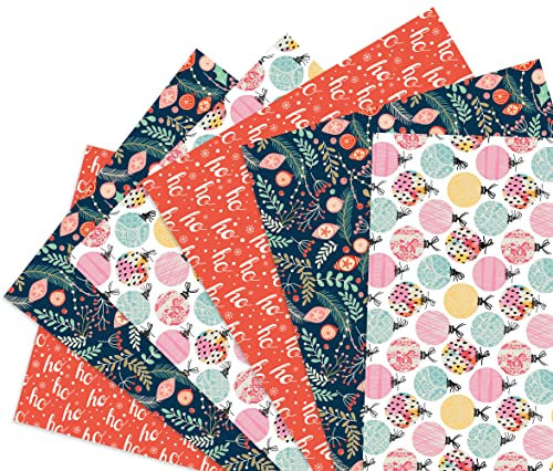 Friendly Fox Weihnachten Geschenkpapier, 6x DIN A2 Bögen Weihnachtsgeschenkpapier, Weihnachtspapier Geschenkpapier