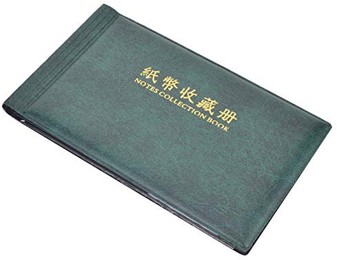 Hapivida 30 Seiten Banknoten-Album, Banknoten-Sammelbuch Banknoten-Aufbewahrungs-Album-Sammelhalter(Grün)