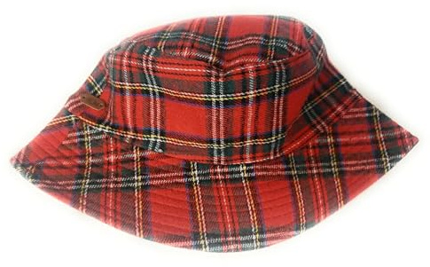 KGM Accessories Stilvoller, klassischer Fischerhut mit schottischem Schottenkaro, Roter Stuart, M/Einheitsgröße