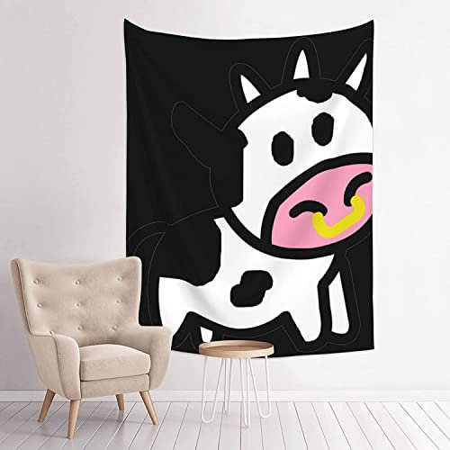 Kühe Tapisserie Polyester 3D Digitaldruck, Tierkarikatur Wandteppich für Hausdekor Home Tischdecke Wohnzimmer Schlafzimmer Tischdecke 175x230cm