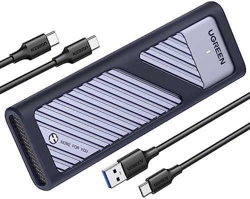 UGREEN Boîtier SSD M2 NVMe USB 3.2 Gen 2 10Gbps Adaptateur Disque Dur PCIe 2230 2242 2260 2280 Supporter UASP Trim Deux Câbles Fournis sans Outils