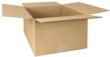 smiley pack 100 Stück Faltkartons 330 x 240 x 160 mm braun KK60 Versandkarton Verpackungskartons 33 x 24 x 16 cm aus Wellpappe 1 wellig Karton Pappkarton Versandbox Paket Päckchen