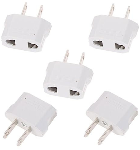 Adaptador USA,5 Adaptador Corriente USA,Adaptador Europeo,Adaptador de Corriente USA,Adaptador de Enchufe Viaje para Europa,Adaptador Enchufe USA,Adaptador Enchufe Europeo a Americano, Adaptador EEUU