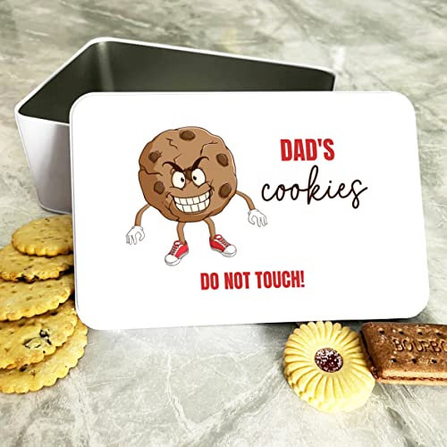 Fingerprint Designs Modern Elegant Rectangle Biscuit Tin - 192x127x75mm - Airtight, Snap Closure for Dad, Grandad, and Step Dad - Ideal for Cookies, Cake, Sweets, and Treats