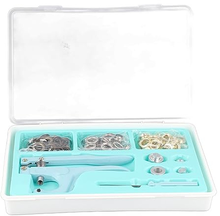 Grommet Eyelet Kit, 1/2 Inch 3 Colors 150 Sets Grommet Assortment Kit Metal Eyelets Pliers Set in Storage Box for Clothes Shoes Bag Paper Leather Crafts (1/2 Inch)