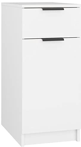vidaXL Schreibtischschrank Aktenschrank Büroschrank Aufbewahrung Schrank Lagerschrank Büromöbel Arbeitszimmer Weiß 33,5x50x75cm Holzwerkstoff