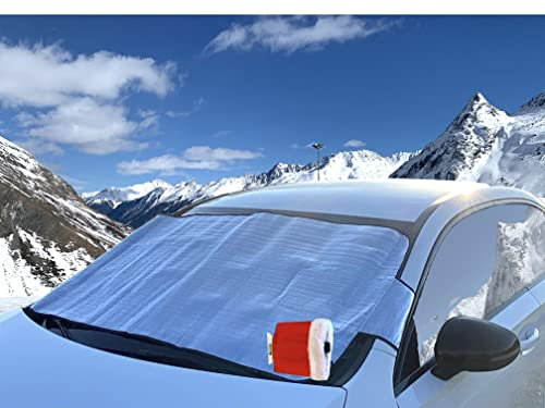 Frontscheibenabdeckung Winter - XL Deluxe - PKW. Scheibenabdeckung Autos mit Luxus EISKRATZER neue Ausführung - verstärkt
