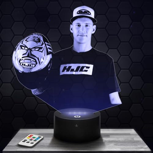 Lampephoto.fr - Lampe 3D F. Quartararo Pilote GP Moto Décoration Racing, Idée Cadeau Homme Objet F. Quartararo Pilote GP Moto Veilleuse Déco Chambre, Idee Cadeau Noel Homme Original, TOP