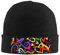 OPSREY Gay Pride Regenbogen Gedruckt Warme Fleece Mütze Neutral Strickmütze Winter Wollmütze Beanie, Schwarz , One size