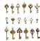 Moguri 18 Stück Mini Schlüssel Deko Vintage Mixed Alte Schlüssel Bronze Schlüssel Hochzeit Retro Schlüssel Antike Deko Halskette Anhänger Klassische Dekoration